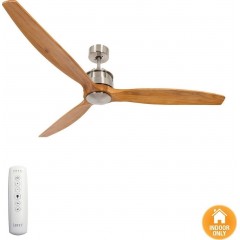 Airfusion Akmani Brusched Chrome / Teak Ανεμιστήρας Οροφής 